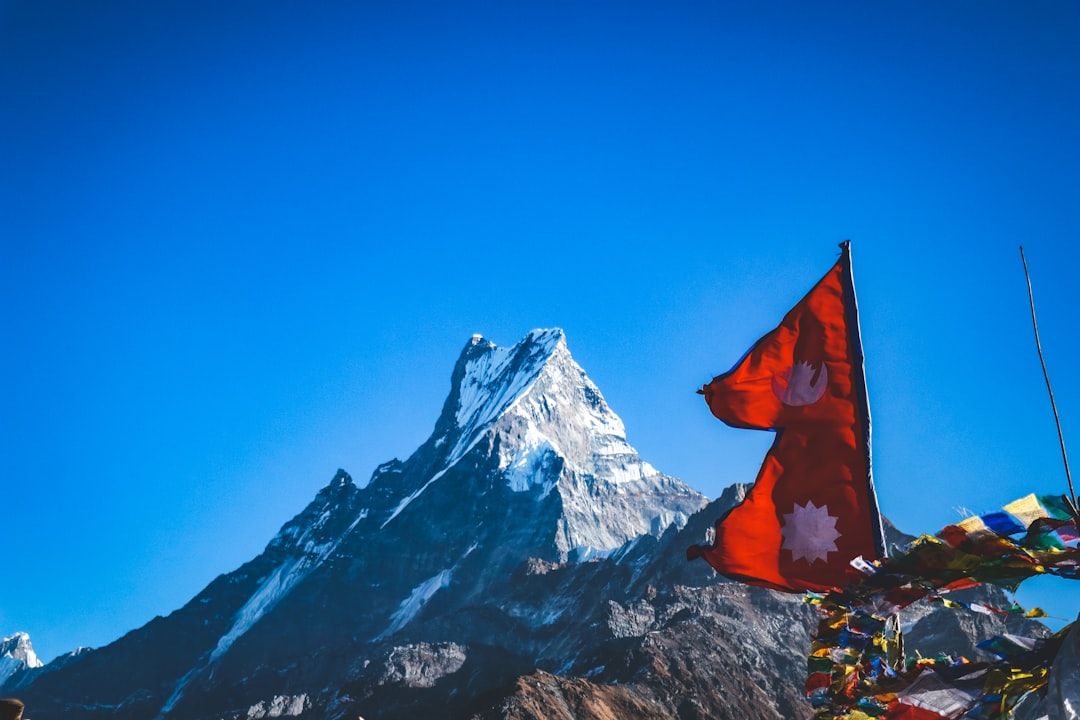A mountain trail in the Annapurna Sanctuary, Nepal.